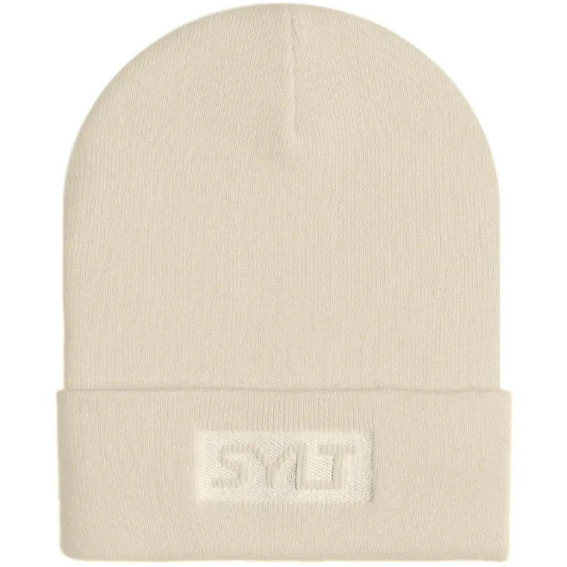 Ethan Fashion Beanie - Beige, 3D SYLT Schriftzug, Sylt Brands Mützen
