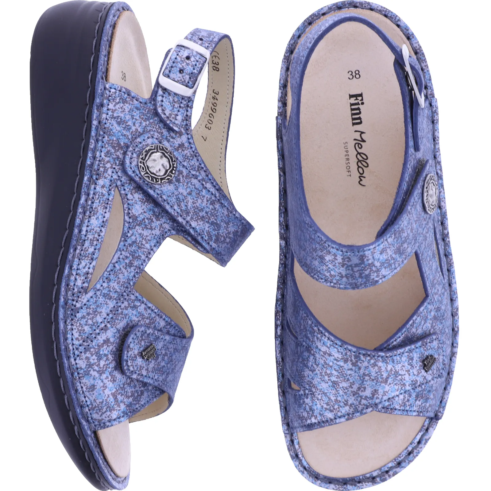 Finn Comfort | Barbuda | Jeans-Blau | "Mellow-Supersoft" | Wechselfußbett | 02641-288124 | Damen San