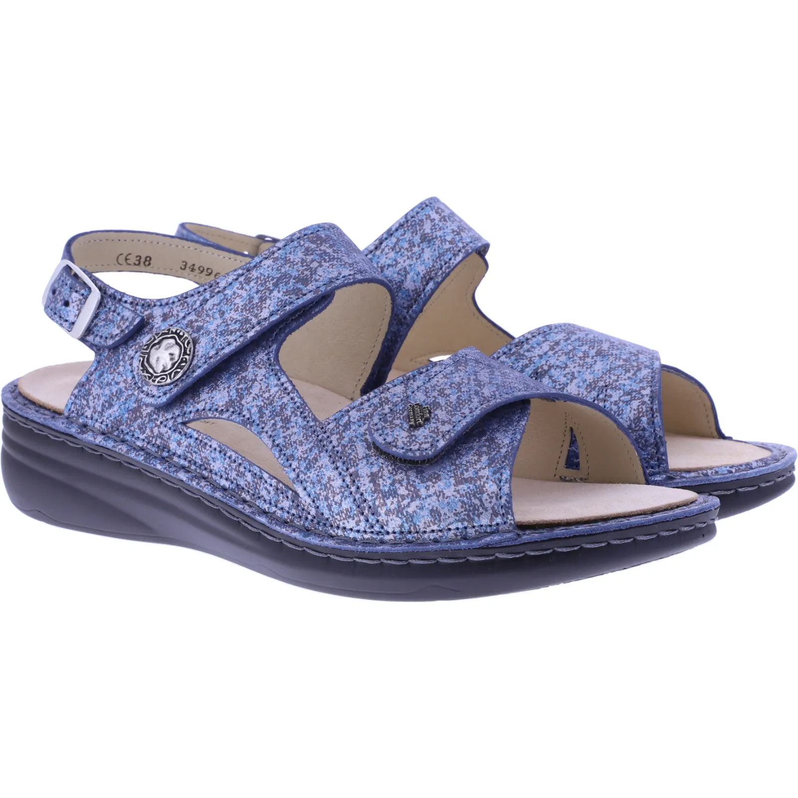 Finn Comfort | Barbuda | Jeans-Blau | "Mellow-Supersoft" | Wechselfußbett | 02641-288124 | Damen San