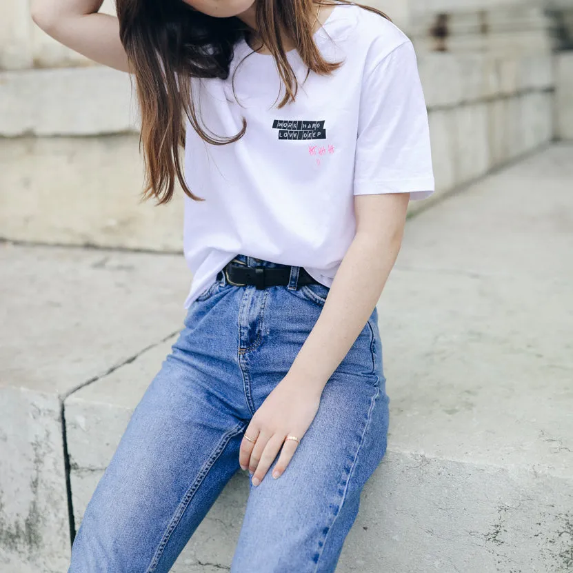 hey soho T-Shirt "Work hard love deep" - Dritte Wahl