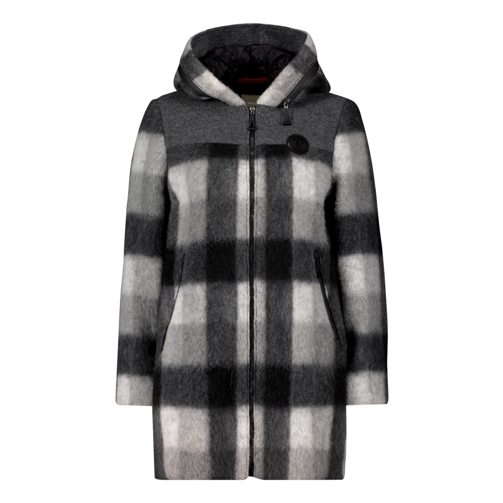 Karierte Jacke mit hohem Kragen