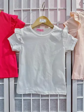 T-Shirt mit Rüschen an der Schulter